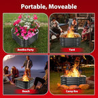 Height 16.5 Inch, Square Galvanized Steel Fire Pit for Outside, Heavy Duty Steel Fire Pit In-Ground for Backyard, Camping, Bonfire, Flower Raised Garden Bed for Garden (2.3x2.3x1.5ft) - Image 6
