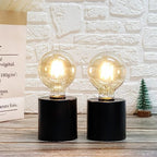 JHY DESIGN Set of 2 Black Metal Table Lamp Battery Powered 7" Tall Cordless Lamp Light with Edison Style Bulb Battery Operated Great for Living Room Bedroom Weddings Parties Indoors Outdoors - Image 5