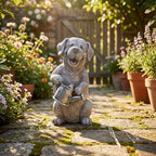 Lavezee Solar Garden Decor Dog Statues Outdoor, Dog Garden Statue 9.8‘’ for Yard Decorations Outdoor, Ideal Gifts for Mom Dad Dog Lovers Birthday Housewarming Present - Image 6