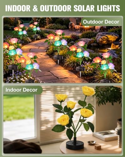 Solar Lights Outdoor, Dual Use Flower Lights with 40H Runtime - Image 3