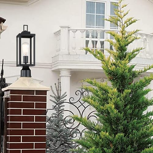 WISBEAM Outdoor Post Light, Pole Lantern, E26 Base 60W Max, Metal Housing Plus Glass, ETL Qualified, Bulbs not Included - Image 5