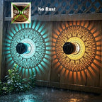 Retro Solar Lantern Outdoor Waterproof Wall Light Hollow Out Metal Decor - Image 4