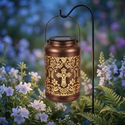 Christian Birthday Gifts for Women - Religious Outdoor Solar Cross Lantern - Image 6