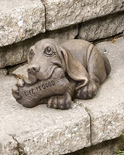 Massarelli's 'Life is Good' Basset Hound Puppy Dog Solid Cast Stone Garden Statue - Great Gift Idea - Durable, Lifelike Sculpture for Home and Yard - Fun Exterior and Interior Art - Image 2