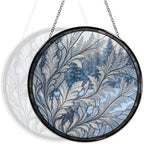 Delicate Frost Fern Leaves Stained Glass Suncatcher 11.8" Colorful Window Hanging Ornament, Sun Catcher Decor for Bathroom Front Door Living Room Home Wall Garden - Image 5
