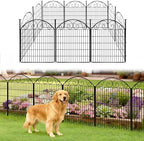 COLRASN 10 Panels No Dig Decorative Garden Dog Fence Outdoor for Yard, 33in(H) x 24.16ft(W) Tall Animal Barrier Fenceing Panels, Rustproof Ground Stakes Temporary Wire Screen for Patio by COLRASN