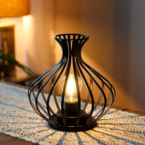 JHY DESIGN Decorations Outdoor Table Lamp Nightlight 7.5''High Modern Style Battery Powered Lamp with 6-Hours Timer Feature Decorative Bedside Lamp for Room Indoor Outdoor Table Garden Party - Image 4