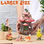 Soaoo Fairy House Garden Kit Figurines Mushroom Animals Summer, Beauty - Image 4
