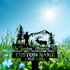 Personalized Hunter Grave Marker Elk Hunter Memorial Garden Stake 8-24 inch Hunter Dad Loss Gift, Hunter Memorial Gift Loss of Loved One (Elk Hunter) - Image 2