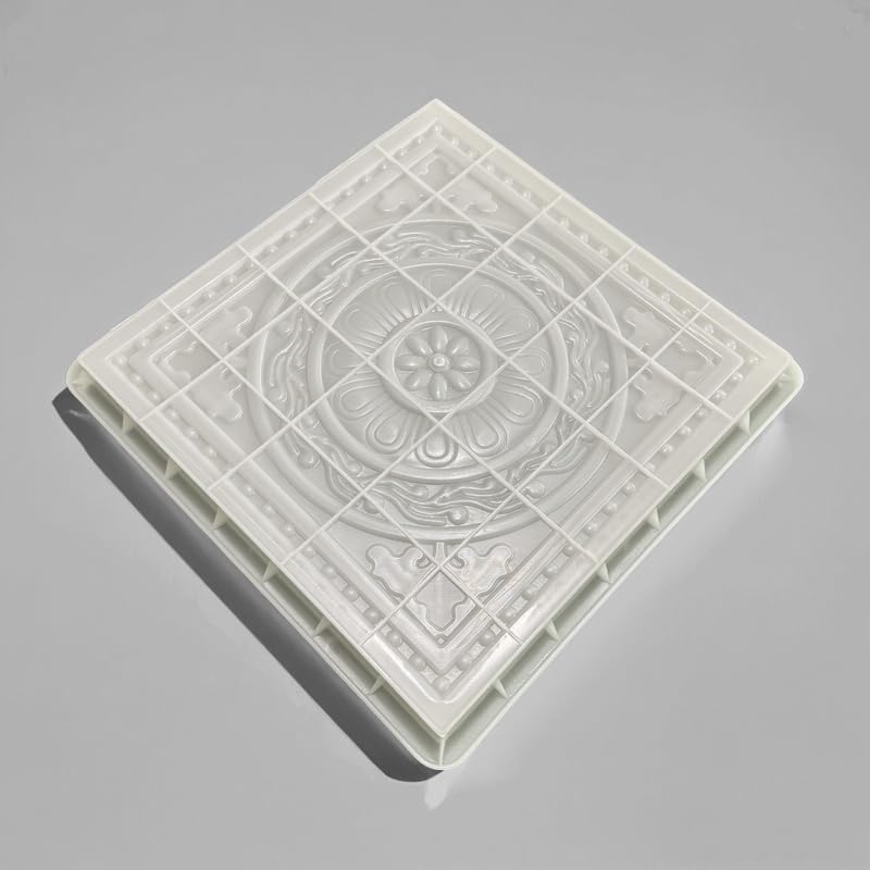 Stepping Stone Concrete Mold for Decorative Garden, Square Floral Pattern, 17.13 x 17.13 x 1.5 inches, Used for DIY Garden Path Stepping Stone Cement Molds（1 Pack） (Pattern-E) - Image 4