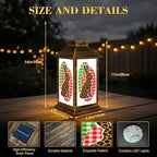 Solar Lantern Outdoor Waterproof Leopard Women Rabbit Bunny Happy Easter Day Eggs Graphic Garden Decor LED Hanging Solar Lights Tabletop Lamp Gifts for Women Mom Outside Yard Patio Porch - Image 2
