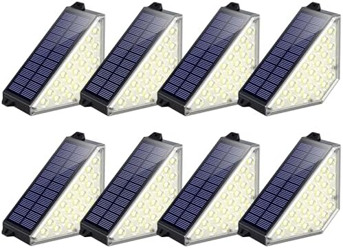 TECKNET Solar Step Lights for Outside, Warm White Solar Stair Lights 8 Pack by Tecknet