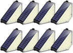 TECKNET Solar Step Lights for Outside, Warm White Solar Stair Lights 8 Pack by Tecknet