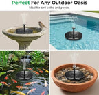 Solar Bird Bath Fountains, 2026 Upgrade 1.4W Solar Fountain Pump with 6 Nozzles, Free Standing Floating Solar Powered Water Fountain Pump for Bird Bath, Garden, Pond, Water Feature Outdoor (2, 6.3in) - Image 7