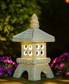 Nacome Bundle of Solar Cat Birdbath and 29CM Solar Pagoda - Image 2