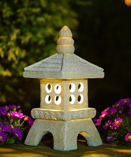 Nacome Bundle of Solar Cat Birdbath and 29CM Solar Pagoda - Image 2