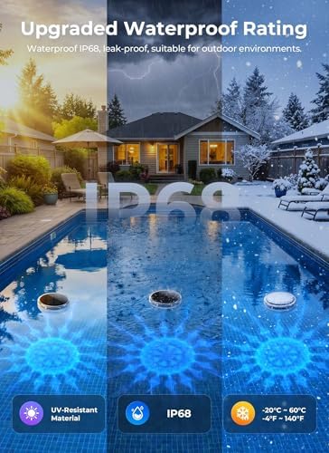 Floating-Solar-Pool-Lights 4 Pack, RGBWW 12 Lighting Modes Remote Control - Image 5
