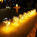 Cooo 12 Pack Upgraded Crystal Glass Solar Mason Jar Lights and 2 Pack Heavy Iridescent Crackle Glass Solar Lantern - Image 4