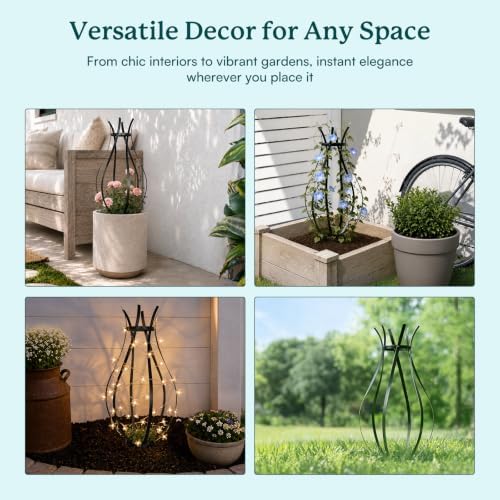 Trellis for Climbing Plants Outdoor, 32" H Obelisk Garden Decor - Image 5
