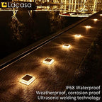 Lacasa Solar Deck Lights, 4 Pack 30LM LED Dock Light Warm White 2700K, Outdoor Solar Powered Step Light Up All Night IP68 Waterproof Auto ON/Off for Garden Stairs Driveway Pathway - Image 4