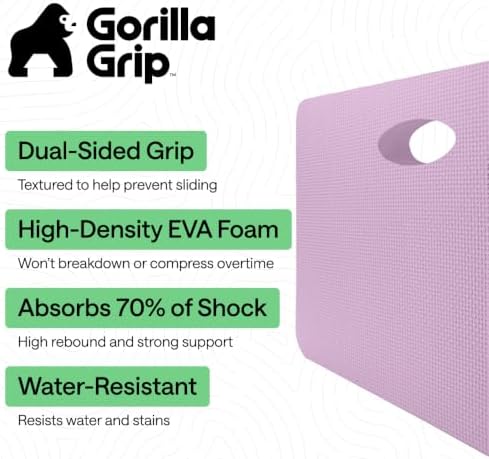 GORILLA GRIP® Extra Thick Foam Kneeling Pad for Gardening, 17.5x11 Purple - Image 2