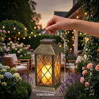 Yowin 2 Pack 9" Solar Lanterns Outdoor Waterproof with Flickering Candle - Image 2