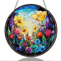 9.84 Inch Stained Glass Window Hanging Colorful Wildflower Garden Sun Catchers Floral Bloom Suncatchers for Home Porch Garden Indoor & Outdoor Decor by Unknown