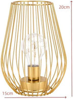TRIROCKS Metal Cordless Table Lamp - 8'' Tall Set of 12 Cage Shape Battery Operated Lamp with Fairy Lights Bulb for Indoor/Outdoor Use Perfect for Christmas Garden and Weddings (Gold,Set of 12) - Image 2