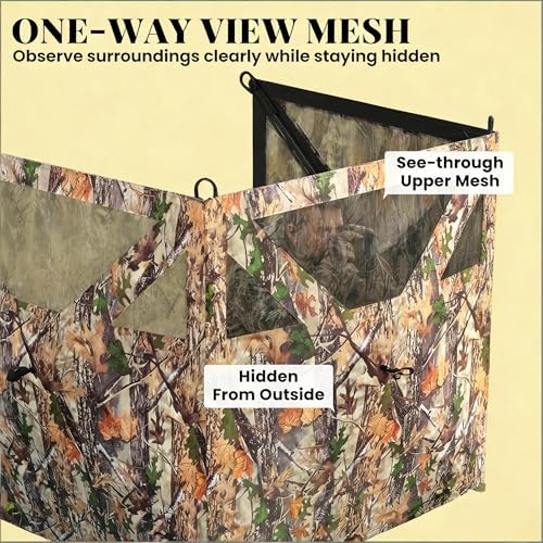 Instant Setup 3-Panel Hunting Blind with One-Way Mesh, Camouflage Design - Image 5