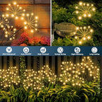 Solar Garden Lights 4 Pack Waterproof Swaying Starburst Light Solar Outdoor Lights for Yard Patio Walkway Pathway Party Wedding Decoration, Unique Gifts for Women, Warm White - Image 4