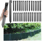 30Pcs 10Inch Black Metal Landscape Edging Stakes, No Installation for Corrugated Garden Landscape Edging/Terrace Board/Grass Barrier/Bender Board/Garden Liner/Tent pegs/Dog Stakes by Ultiteque