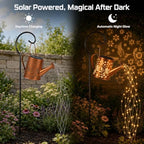 Solar Watering Can Lights Waterproof Hanging Decor Floral Hummingbird Yard - Image 3