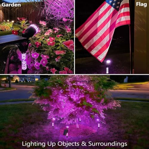 DenicMic Solar Spot Lights Outdoor Waterproof Purple Lens LED 4 Pack - Image 4