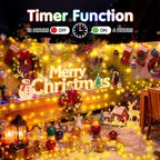 KNONEW 203FT 600LED Green Wire Outdoor Fairy Lights Plug in Warm White Xmas - Image 5