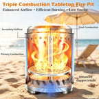 Tabletop Fire Pit Outdoor, Portable Smokeless Mini Firepit, 9.7 × 7.1'' - Image 4