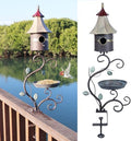 Deck Bird Bath, Metal Bird Bath and Bird Houses, Deck Mounted Bird Bath by HLQMFHT
