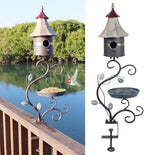 Deck Bird Bath, Metal Bird Bath and Bird Houses, Deck Mounted Bird Bath by HLQMFHT