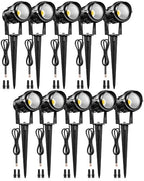6W 700LM Low Voltage Landscape Lighting, 12V AC/DC 3000K Warm White LED Low Voltage Landscape Lights, IP65 Waterproof Outdoor Spotlights with Connectors for Garden Tree Yard 10Pack W01SLP1006 by Wilawels