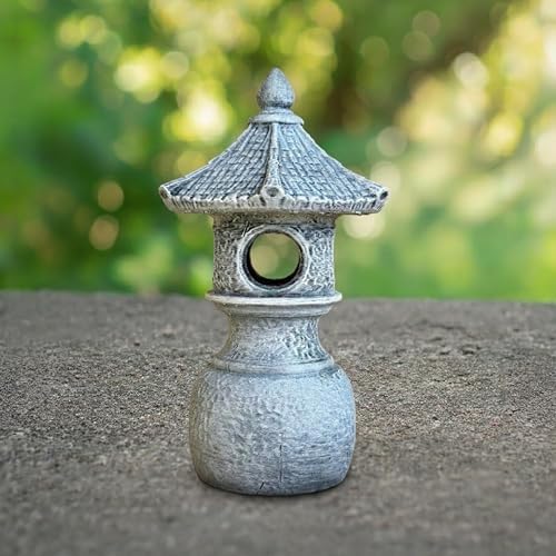 OLOMA Concrete Japanese Garden Lantern Statue Outdoor Pagoda Zen Sculpture Handmade Asian Garden Decor Patio Yard Pathway Meditation Garden Landscape Accent - Image 6