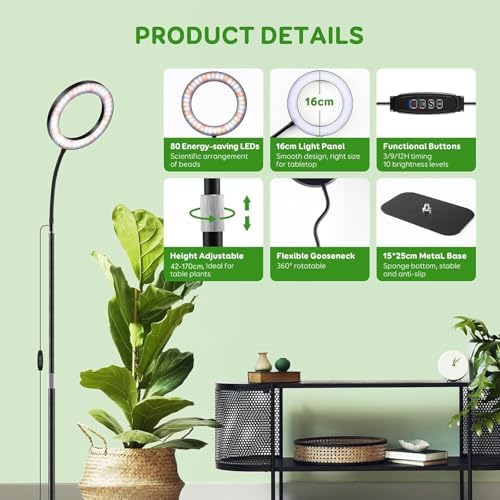 Full Spectrum 68" Floor Grow Lights for Indoor Plants with Base - Image 4