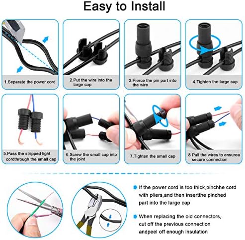 iCreating 100Pack Low Voltage Wire Connector, Landscape Lighting Connectors Waterproof for 12/2 14/2 Gauge Cable Low Voltage Connector for Outdoor Path Lights Spotlights In-Ground Lights - Image 3