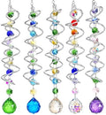 5 Pack Crystal Suncatcher Gazing Ball Spiral Wind Spinner Garden Decor by HDHYALINEDORA
