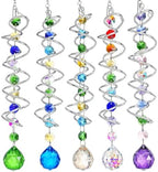 5 Pack Crystal Suncatcher Gazing Ball Spiral Wind Spinner Garden Decor by HDHYALINEDORA