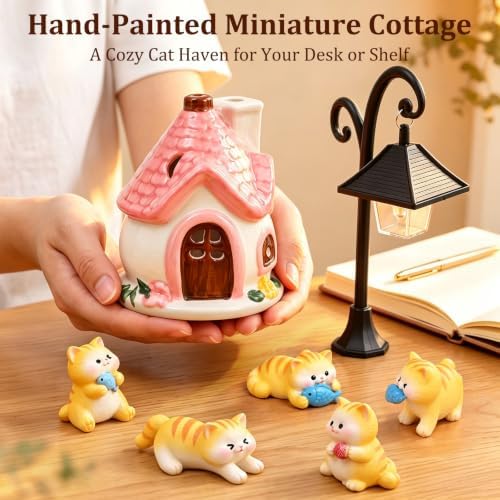 FmilyKit Fairy House Garden Kit, Mini Cat Garden Figurines Desk Decor - Image 4