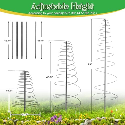 Outdoor Metal Trellis for Climbing Plants, Heavy Duty Rustproof Garden Trellis 45in, Sturdy Plant Support for Roses, Ivy, Tomatoes, Cucumbers, Flowers - Image 3