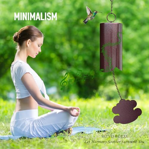FengShui Wind Chimes with Auspicious Clouds,36 inch Copper Vein Large Wind Chimes for Outside Deep Tone,Deep Resonance Serenity Bell,Sympathy Gifts. - Image 5