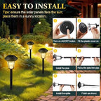 Tuanse 20 Pack Solar Pathway Lights Outdoor - Waterproof LED Bulk Solar Landscape Walkway Lights for Yard Garden Patio Lawn Decoration (Warm Light) - Image 3
