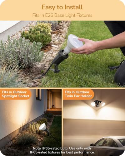 EDISHINE PAR38 LED Flood Light Bulbs Outdoor Dimmable 3000K 1800LM 6 Pack - Image 5