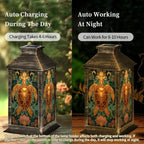Solar Lantern Mid Century Stained Glass Sea Outdoor Waterproof Garden Hanging Lantern Solar Powered Lighting Outside Solar Light for Patio Yard Camping, Gifts for Women Mom - Image 4