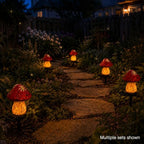 Solar Mushroom Lights Outdoor, 2 Pack Waterproof Decorative Garden Pathway Lights, Hand-Painted Resin Fairy Garden Decor for Yard Lawn Patio Walkway, Unique Gift for Women Garden Lovers - Image 7